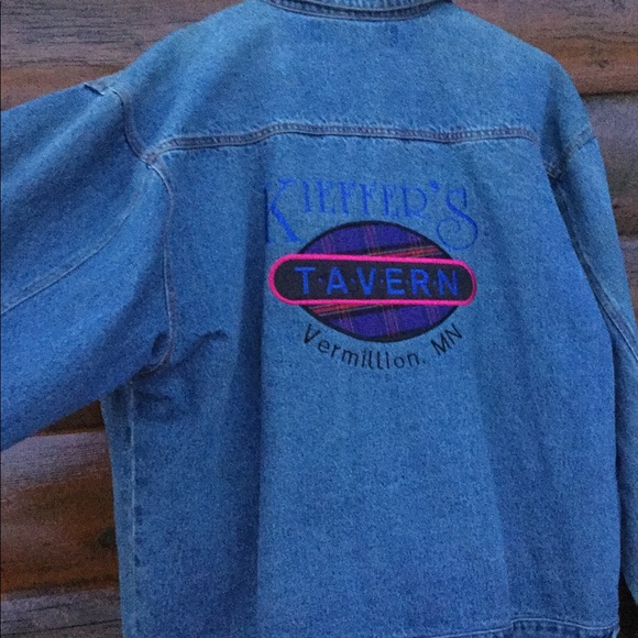 ⚜️ EUC Jean Jacket VERMILLION MN KIEFFERS TAVERN UNISEX XL - Picture 3 of 16